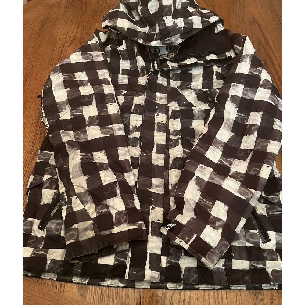 Burton Black and White Checkered Ski Jacket